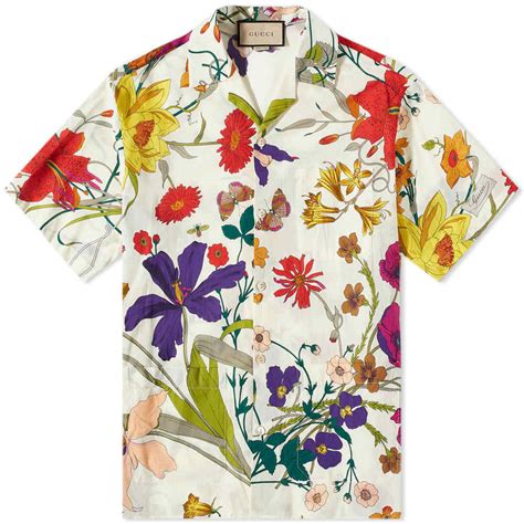 gucci mens floral shirt|authentic men Gucci shirts.